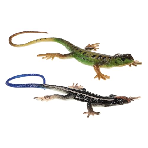 HEALSOPTHY 2 Stück Teiliges Plastik Eidechsen Realistische Reptilienfiguren für Früherziehung und Tiererkennung in Grün und Blau HEALSOPTHY 2 Stück Teiliges Plastik Eidechsen Realistische Reptilienfiguren für Früherziehung und Tiererkennung in Grün und Blau von HEALSOPTHY