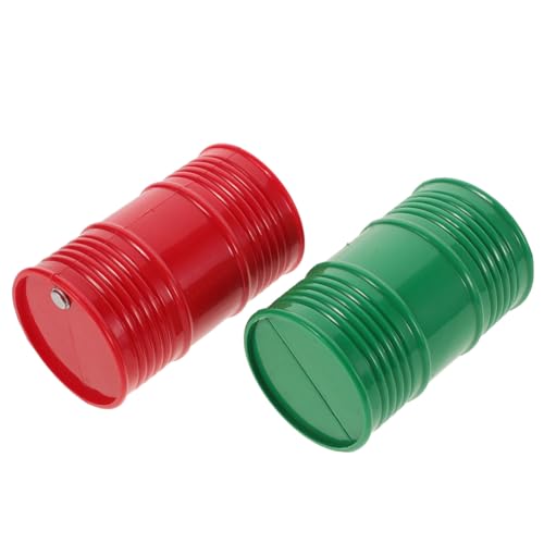 HEALSOPTHY 2 Stück Teiliges Rc Crawler Ölfass Kunststoff Kraftstofftank Ersatzteil Realistische Simulation Langlebig Rot Grün von HEALSOPTHY