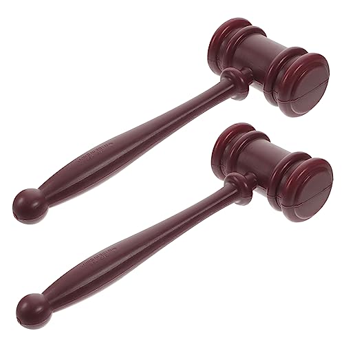 HEALSOPTHY 2 Stück Teiliges Richterhammer aus Robustem Kunststoff mit Klarem als Lustiger Gerichtshammer Nachahmung für Jungen und Mädchen Leicht und Handlich für Rollenspiele von HEALSOPTHY