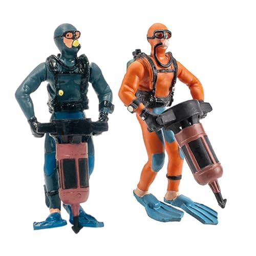 HEALSOPTHY 2 Stück Teiliges Taucher Aquarium Dekor aus Langlebigem Kunststoff Kompakte Mini Taucher Figuren Sichere Fischbehälter Deko Platzsparend und Wiederverwendbar für Aquarienliebhaber von HEALSOPTHY