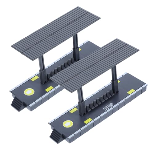 HEALSOPTHY 2 Stück Teiliges Zubehör Simulation Bahnsteig Lokomotiv Szene DIY Bausatz Kunststoff Station Plattform für Landschaftsbau von HEALSOPTHY