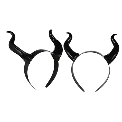 HEALSOPTHY 2 Stück Teufelshörner Haarreif Teilig Halloween Cosplay Stirnband Leicht Abnehmbar Party Kostüm Haarschmuck für Damen und Herren von HEALSOPTHY