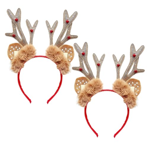 HEALSOPTHY 2 Stück Weihnachtliches Rentier Geweih Haarreif Festliches Stirnband für Party Kostüm Bequemer Sitz Liebevolles Design für Damen Mädchen Weihnachtsdekoration und HEALSOPTHY 2 Stück Weihnachtliches Rentier Geweih Haarreif Festliches Stirnband für Party Kostüm Bequemer Sitz Liebevolles Design für Damen Mädchen Weihnachtsdekoration und von HEALSOPTHY