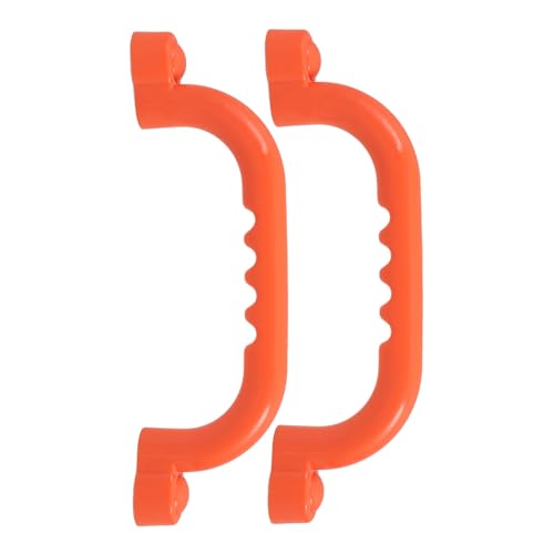 HEALSOPTHY 2 Stück rutschfeste Kunststoff Haltegriffe für Spielplatz Sicherheitsgriffe für Klettergerüste und Spielgeräte und Außeneinsatz Orange von HEALSOPTHY