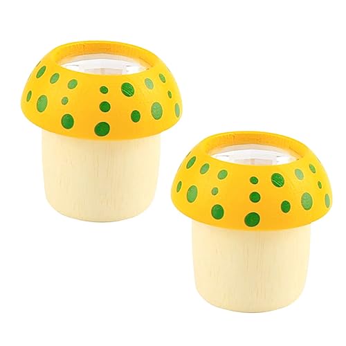HEALSOPTHY 2 Stücke Woody Pilz Kaleidoskop würfelunterlage slico kucheltier knorrtoys gilbe -Sachen Pilz-Kaleidoskop Kaleidoskop-Kit für Kaleidoskope Hölzern Yellow von HEALSOPTHY