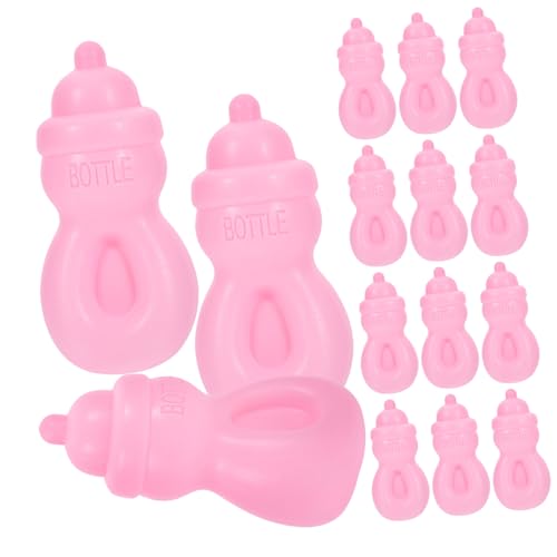 HEALSOPTHY 20 Stück Babyflasche für kinderspielzeug spielsachen für Mädchen Puppenflaschen Zubehör für Babypuppen Plastik Rosa von HEALSOPTHY