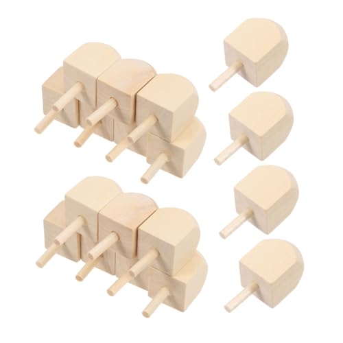 HEALSOPTHY 20 Stück Hanukkah Holz Dreidel Unlackierte Stabile Dreidel Spinning Tops aus Natürlichem Holz DIY Bastelset für Kreative Chanukka Feiern für Familien von HEALSOPTHY
