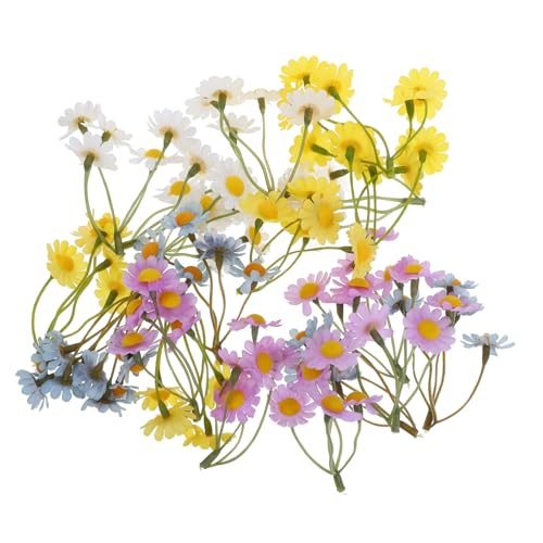 HEALSOPTHY 20 Stück Künstliche Blumenpflanze Gefälschte Blumen Gefälschte Wildblumen Künstliche Gänseblümchen Kleine Gänseblümchen Kleine Kunstblumen Künstliche Herbst Gänseblümchen Stoff von HEALSOPTHY