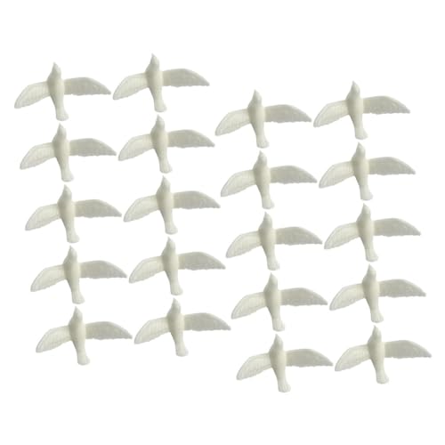 HEALSOPTHY 20 Stück Mikro-landschaftsverzierung Figur Winzig Taube Mini Klein Ornamente Puppe Kinderspielzeug Mikrolandschaftsspielzeug Vögel Vögel Modell Foto -Requisiten Harz Weiß von HEALSOPTHY