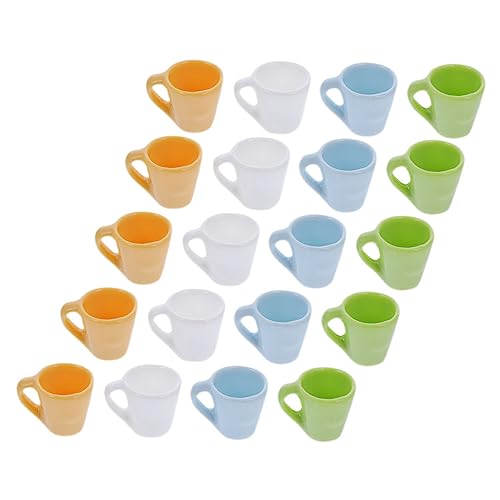 HEALSOPTHY 20 Stück Mini-Tasse Mini-Becher Kleiner Becher Cute Mugs Tiny Cup puppenhauszubehör Mini -Kaffeetassen Rollenspielmodell Mini-Kaffeetassen Mini-Foto-Requisiten Puppenbecher Harz von HEALSOPTHY