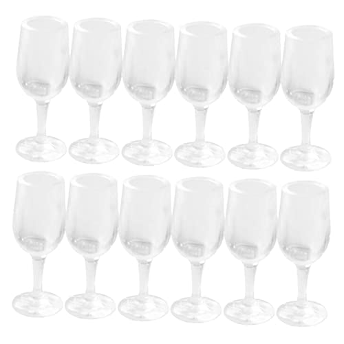 HEALSOPTHY 20 Stück Mini Weinglas plastikenten plasure mikrolle Micro bastelzeug Miniatur Mini Puppenhaus Weingläser Mini-Puppenhauszubehör winzige Gläser Mini-Tassen Puppenbrille Transparent von HEALSOPTHY
