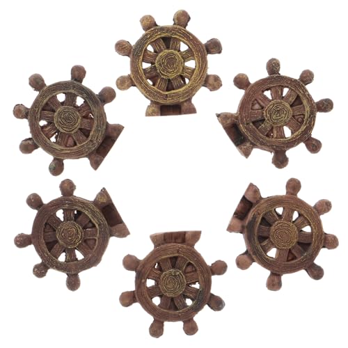 HEALSOPTHY 20 Stück Sandtischmodell Sandkasten Modell Schiff Rad Modell DIY Sandtischdekoration Schiffsdekor nautische Dekoration für zu Hause Ruder Harz Light Brown von HEALSOPTHY