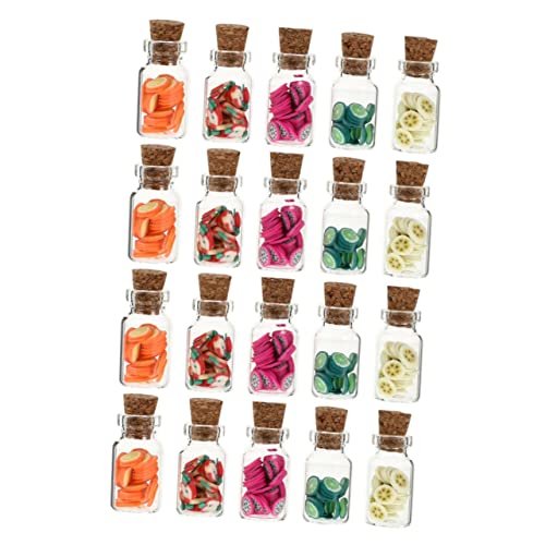 HEALSOPTHY 20 Stück Simulierte Obstkonserven Dekoration Mikro Obstglas Modell Mini Glas Mikro Landschafts Requisite Puppenhaus Ornamente Puppenhaus Glas Zum Schmücken Puppenhaus von HEALSOPTHY