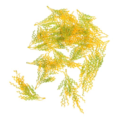 HEALSOPTHY 20 Stück Simulierter Reis Klein Künstlich Stengel Mit Fälschung Gefälscht Ohr Stroh Weizen Schmücken Stiele Festival Ähre DIY-blumenmodelle Herbstparty Tischdeko Abs Yellow von HEALSOPTHY