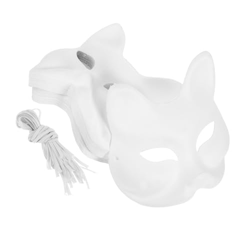 HEALSOPTHY 20 Stück Teiliges DIY Papiermasken Set Weiß Unbemalte Tiermasken Katze und Fuchs Halbe Gesichtsmasken zum Bemalen Leichte Maskerade Kostüm Requisite für Karneval Cosplay Party HEALSOPTHY 20 Stück Teiliges DIY Papiermasken Set Weiß Unbemalte Tiermasken Katze und Fuchs Halbe Gesichtsmasken zum Bemalen Leichte Maskerade Kostüm Requisite für Karneval Cosplay Party von HEALSOPTHY