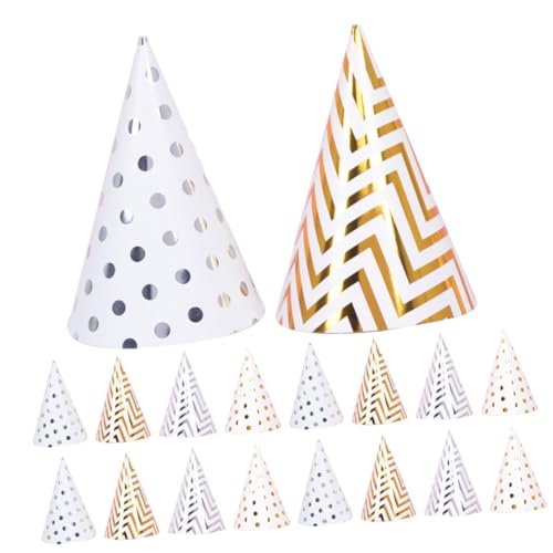 HEALSOPTHY 20 Stück Teiliges Geburtstagsparty mit Kleinen Papierkegelhüten Bunte Designs Leichte Partydekoration für Kindergeburtstag Jungen Mädchen Wiederverwendbare Geburtstagskappen aus von HEALSOPTHY