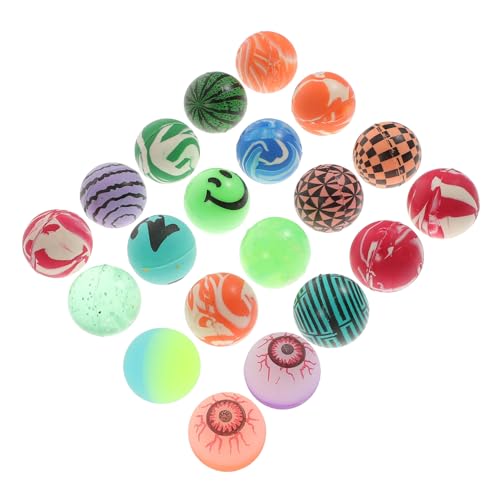 HEALSOPTHY 20 Stück Teiliges Hüpfball mit Buntem Augenmuster Elastische Springbälle aus Weichem Kindersicherem Material für Kindergeburtstag und Spielerische von HEALSOPTHY