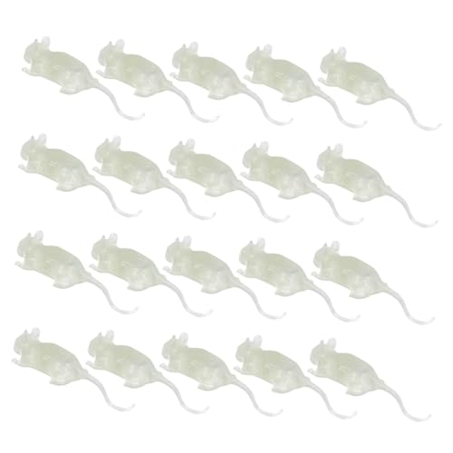 HEALSOPTHY 20 Stück Teiliges Leuchtende Halloween Ratten aus Leichtem Realistische Nachbildung Gruselige Streichrequisiten für Halloween und Aprilscherze von HEALSOPTHY