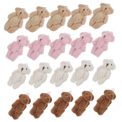 HEALSOPTHY 20 Stück Teiliges Mini Plüschbären Weiche Stofftiere Kuschelbären für DIY Schlüsselanhänger Taschen Deko Geburtstagsfeier Hochzeitsgeschenke von HEALSOPTHY