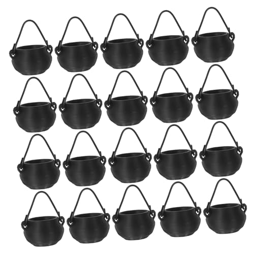 HEALSOPTHY 20 Stück Teiliges Miniatur Halloween Cauldron Kleine Mini Kessel Töpfe für Partydeko Süßigkeitenhalter und Puppenhaus Dekoration für Gruselige Halloween Atmosphäre und Sammlungen von HEALSOPTHY
