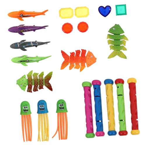 HEALSOPTHY 21 Stück Teiliges Taucher spielset für Unterwasser sinkspielzeuge Fördert Schwimm Tauchfähigkeiten für Schwimmbadspaß und Outdoor aktivitäten HEALSOPTHY 21 Stück Teiliges Taucher spielset für Unterwasser sinkspielzeuge Fördert Schwimm Tauchfähigkeiten für Schwimmbadspaß und Outdoor aktivitäten von HEALSOPTHY