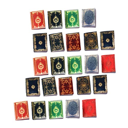 HEALSOPTHY 24 Stück Bücherdekorationen Vintage Heimdekor Wohnaccessoires Modelle Vintage Ornamente Miniaturbücher Retro Kleines Buchmodell Bezauberndes Mini Buchpapier von HEALSOPTHY