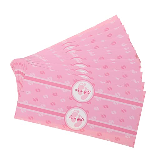HEALSOPTHY 24 Stück Geschlecht Enthüllen Aufkleber Wasserflaschenetiketten Für Babypartys Partygeschenke Aufkleber Für Wasserflaschen Flaschenetiketten Für Die Babyparty Rosa Plastik von HEALSOPTHY