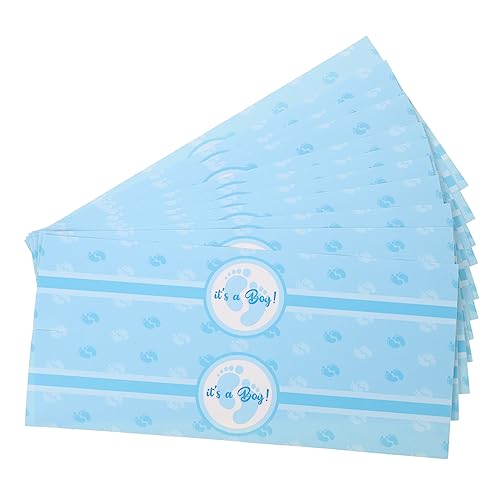 HEALSOPTHY 24 Stück Geschlecht enthüllen Aufkleber Wasserflaschenetiketten für Babypartys Gefälligkeiten für die Babyparty Partygeschenke Babyparty-Dekorationsflasche Plastik Blau von HEALSOPTHY
