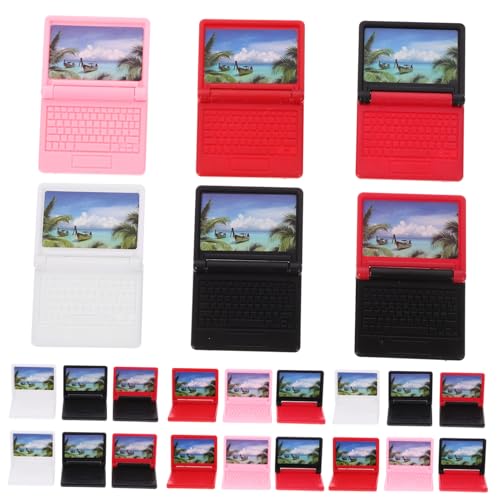 HEALSOPTHY 24 Stück Puppenhaus Computermodell Mini Laptop Puppenornament Miniatur Laptop Mini Schmuck Puppe Laptop Miniaturen Mini Ornament Mini Dinge Aus Kunststoff von HEALSOPTHY
