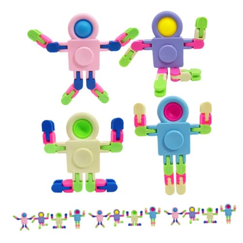 HEALSOPTHY 24 Stück Teiliges Gyroskop mit Abnehmbaren Robotern Bunte DIY Fidget Sensory Toys zur Stressreduktion Kreativität für Erwachsene von HEALSOPTHY