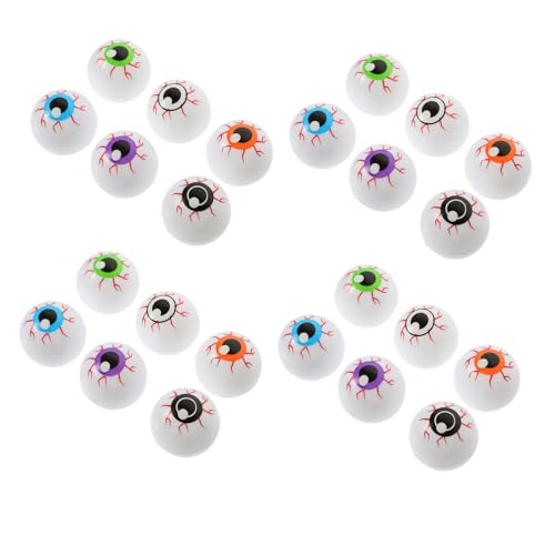 HEALSOPTHY 24 Stück Teiliges Halloween Bunte Hohle Augen Gruenlige Springende Deko für Halloween Party Drinnen und Draußen Goodies von HEALSOPTHY