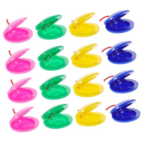 HEALSOPTHY 24 Stück Teiliges Kastagnetten aus Sicherem PP Material Bunte Musikinstrumente mit Ergonomischem Griff Robust und Bruchsicher für Kindergarten Party Favors und Musikalische von HEALSOPTHY
