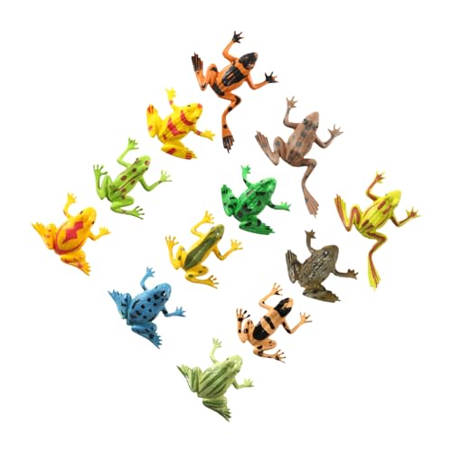 HEALSOPTHY 24 Stück Teiliges Realistische Froschmodelle aus Hochwertigem PVC Robuste Mini tierfiguren für Kreative Deko und Lernspielzeug für Innenräume und Partydekoration von HEALSOPTHY