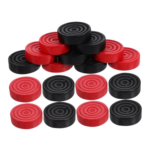 HEALSOPTHY 24 Stück Teiliges Schachfiguren Polierte Glatte Spielsteine für Brettspiele Robustes Holzmaterial Universelles Zubehör für Dame und Schach Handfreundlich Leicht zu Transportieren von HEALSOPTHY