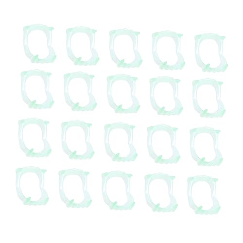 HEALSOPTHY 25 Stück Teiliges Halloween Vampirzähne Leuchtende Fluoreszierende Fake Zähne für Halloween Kostüm Party Requisiten Geeignet für Zombie Ghoul und Maskerade Sicherer von HEALSOPTHY