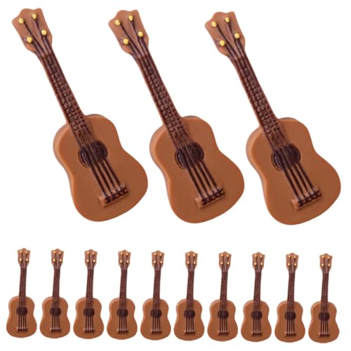 HEALSOPTHY 25 Stück Teiliges Mini Gitarren Modellset Kleine Klassische Musikinstrumente Vintage Puppenhaus Deko Kreative Miniatur Gitarre mit Glatter Oberfläche Langlebige Retro Dekoration von HEALSOPTHY