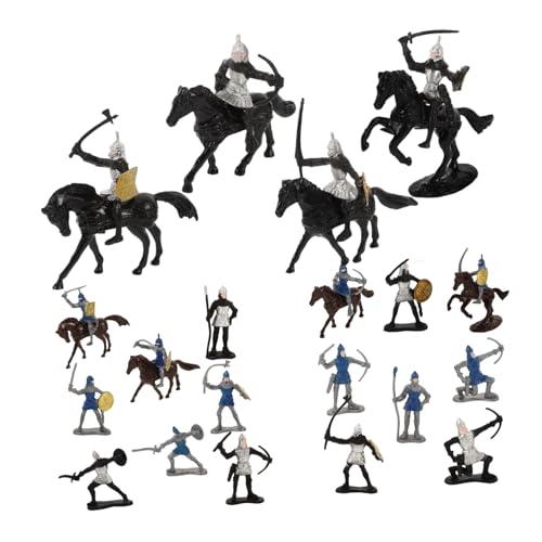 HEALSOPTHY 28 Stück Teiliges Mini Soldaten Mittelalterliche Ritter Figuren Miniatur Modelle für Sandtisch Landschaftsdeko Bunte Miniatur Menschen für Detailreiche Szenen von HEALSOPTHY