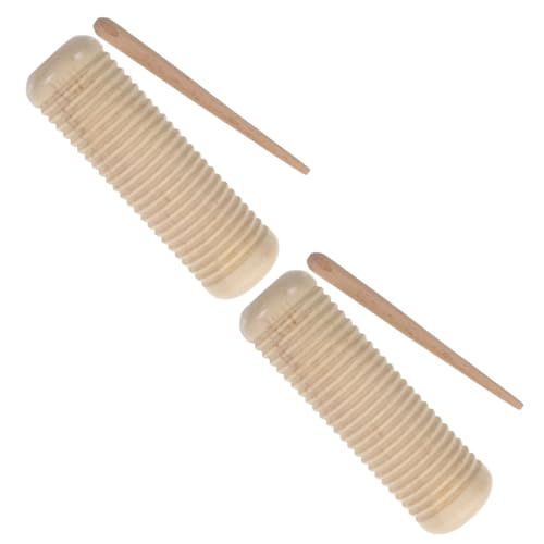 HEALSOPTHY 2Sätze Holz Guiro Percussion Instrument für Professionelles Rhythmusspielzeug aus Sicherem Holz für Bildung und Musikspaß von HEALSOPTHY