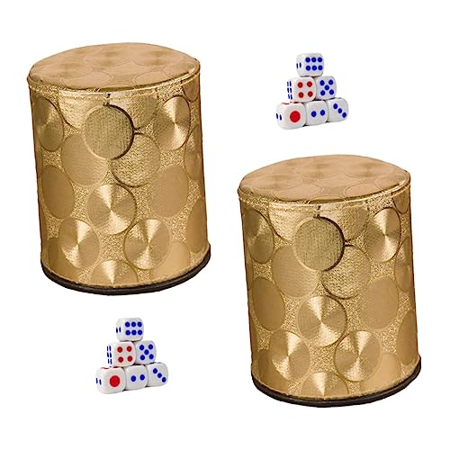 HEALSOPTHY 2Sätze PU Würfelbox Rutschfester und Tropfenfester Würfelbecher für Spiele mit Würfeln für Partys Tischspiele und Unterhaltungen Bars von HEALSOPTHY