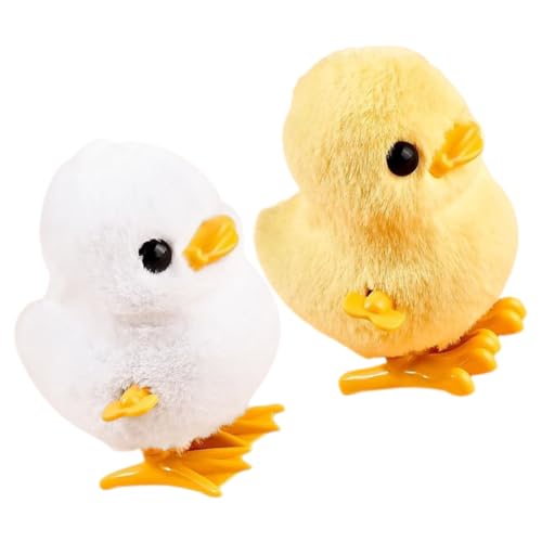 HEALSOPTHY 2stücke Aufziehspielzeug Tier Plüschente Und Huhn Lustige Springtiere Für Kindergeburtstage Partytütenfüllung Und Besondere Anlässe Fördert Motorische Fähigkeiten von HEALSOPTHY