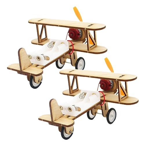 HEALSOPTHY 2Stücke Holzspielzeug Flugzeugmodell für DIY Handgefertigtes Elektrisches Empfindliches Puzzlespielzeug für Kreative Bastelprojekte und Bildung von HEALSOPTHY