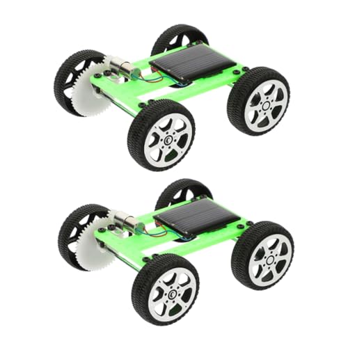 HEALSOPTHY 2Stücke Solarbetriebenes Auto Modell Kit für Stem Lernspielzeug zur Kreativer Fähigkeiten und Wissenschaftlicher für Innen und Außeneinsätze Grün von HEALSOPTHY