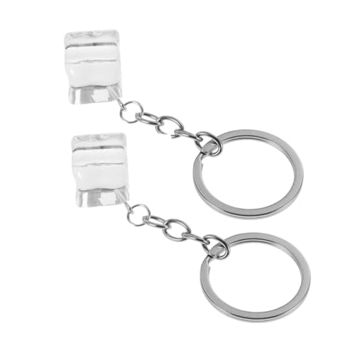 HEALSOPTHY 2pcs Creative Car Keychain Mit Eiswürfelschlüsselkettenringen Für Den Key -schlüsselhalter Und Schlüsselorganisator -schlüsselkettenzubehör Für Den Auto von HEALSOPTHY
