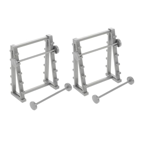 HEALSOPTHY 2 Stücke Miniatur Langhantelhalter Für Puppenhaus Langhantelständer Home Gym Ausrüstung -Saving Fitness Zubehör von HEALSOPTHY