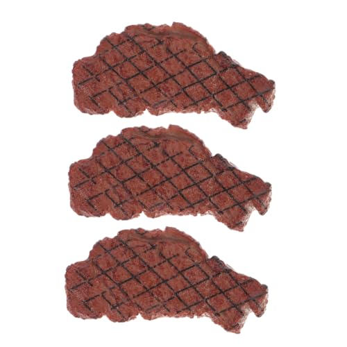 HEALSOPTHY 3 STÜCKE Teiliges Küchen Fleischmodell Realistisches Gefälschtes Steak Dekoration Sicher Vielseitig Für Restaurant Wohnkultur Und Ausstellungszwecke von HEALSOPTHY