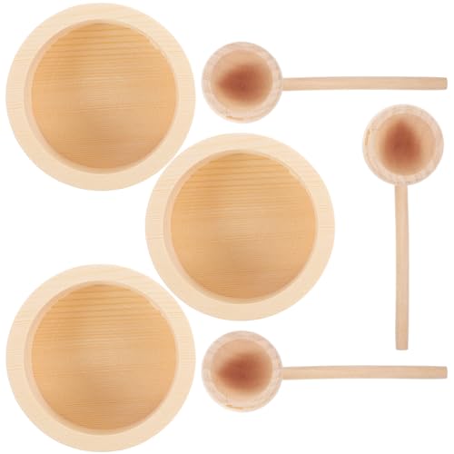 HEALSOPTHY 3 Sätze für kindergeschenke puppenhauszubehör geschenketueten winzige Hausschüssel Mini-Hausküchenteile Mini-Hausschale Mini-Löffel Holz von HEALSOPTHY