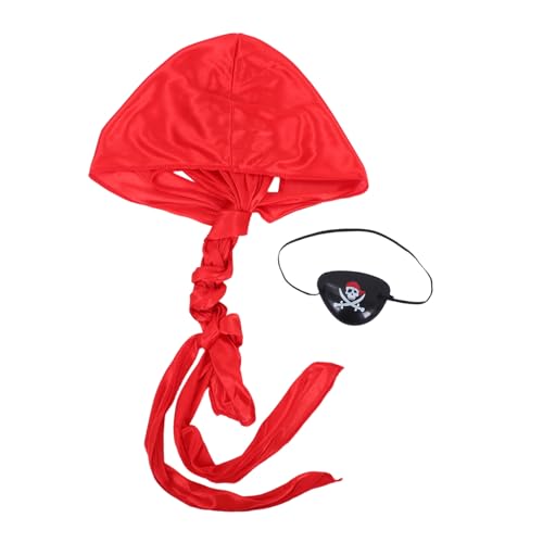 HEALSOPTHY 3 Satz Teiliges Piratenkostüm Set mit Kopftuch Augenklappe und Maske Hautfreundliche Leichte Verkleidung für Halloween Karneval und Motto Geburtstagsfeiern von HEALSOPTHY