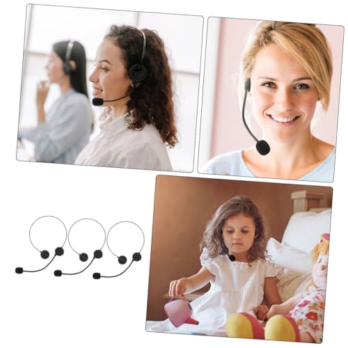 HEALSOPTHY 3 Stück Cosplay Mikrofon Headset Prop Teiliges Leichtes Bühnenrequisit Verkleidung Zubehör Für Halloween Karneval Party von HEALSOPTHY