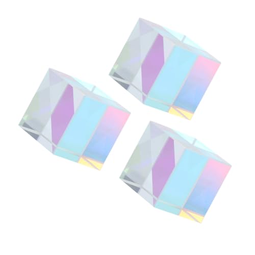 HEALSOPTHY 3stücke Optisches Glas Rgb Dispersionswürfel Für Physikunterricht Und Kreative Dekoration Für Experimente Und Heimdekoration Anregend Für Schüler von HEALSOPTHY