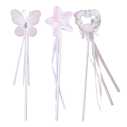 HEALSOPTHY 3 Stück Feenstäbe mit Herz und Stern Design für Kindergeburtstage Kostümpartys und Cosplay Glitzernde Zauberstäbe für Besondere Anlässe Zufällige Farbe von HEALSOPTHY